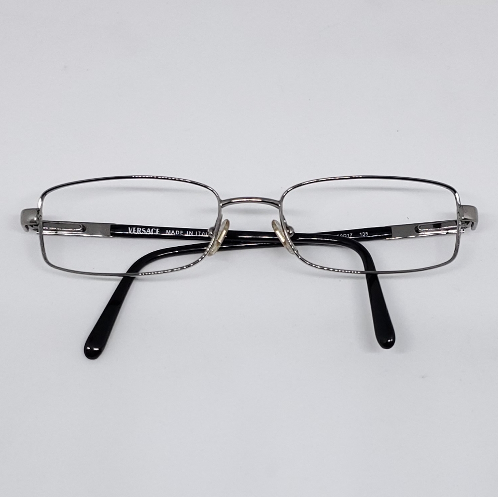 Versace Gunmetal Rectangular Eyeglass Frames - image 2
